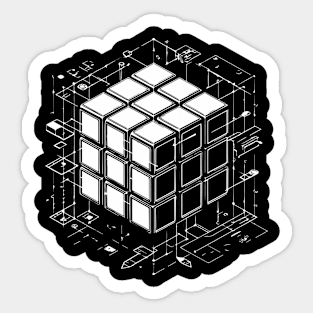 geometric wireframes cube design Sticker